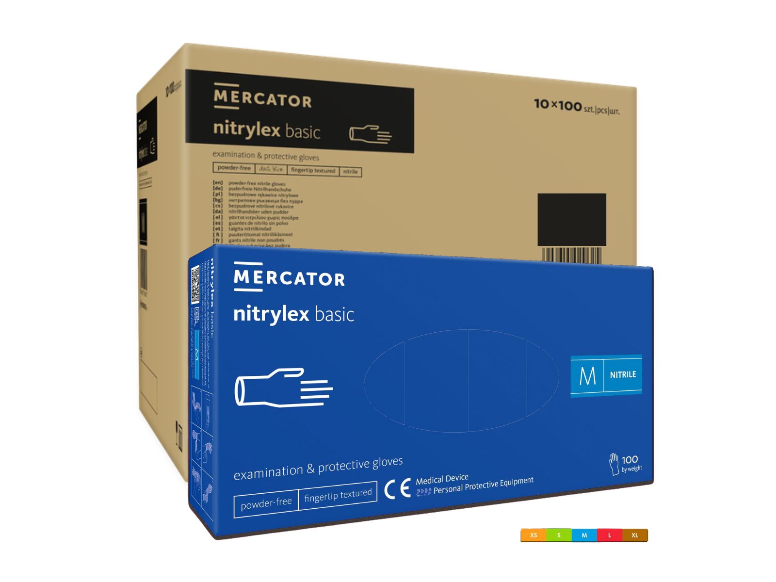 Rękawice Nitrylex Dark Blue M Mercator Basic KARTON